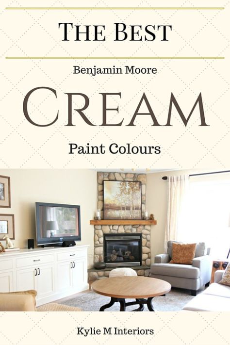 The best Benjamin Moore cream paint colours for a room. Including Gentle Cream, Muslin and Navajo White by Kylie M Interiors Soft Cream Paint Colors, Warm Cream Paint Colors, Benjamin Moore Cream, Benjamin Moore Natural Cream, Interior Paint Colors For Living Room, Cream Paint Colors, Behr Ultra, House Tweaking, Cream Bedrooms