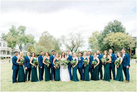 Arbor Haven Wedding | Fredericksburg, Virginia | Peter & Kateri - jontellvanessa.com Navy Blue And Pine Green Wedding, Emerald Green Wedding Bridal Party, Hunter Green And Blue Wedding, Royal Blue And Green Wedding Theme, Navy Blue Emerald Green Wedding, Sapphire And Emerald Wedding, Emerald Green Navy Blue And Gold Wedding, Navy Emerald Gold Wedding, Navy And Hunter Green Wedding