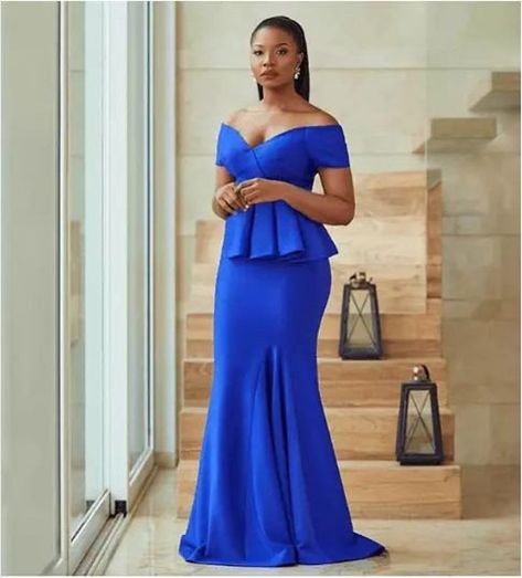 Royal blue evening gown