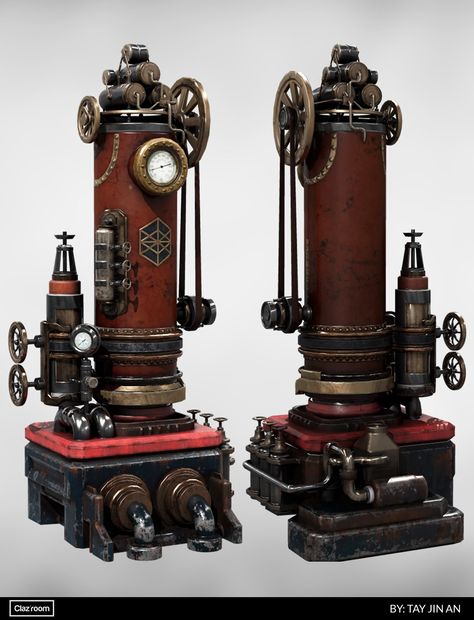 ArtStation - Steampunk Machine Machine Parts Photography, Steampunk Machines Concept Art, Victorian Inventor, Steam Punk Machine, Victorian Inventions, Steampunk Factory, Steampunk Props, Steampunk Engineer, Prop Concept