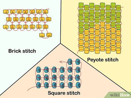 How to Learn Bead Weaving Basics: 11 Steps (with Pictures) Beading Stitches, Glass Bead Crafts, Miyuki Beads Pattern, Seed Bead Crafts, Bead Weaving Tutorials, Bracelets Tutorial, Beaded Earrings Tutorials, Beading Patterns Free, Beads Pictures