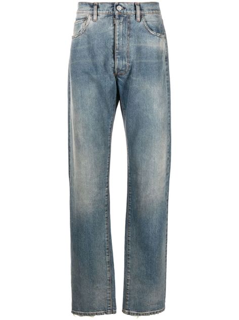 Denim jeans by Maison Margiela | Tessabit Margiela Jeans, Trench Dress, Trench Jacket, Blazer With Jeans, Jeans Men, Washed Denim, Pant Shirt, Jeans Brands, Denim Wash