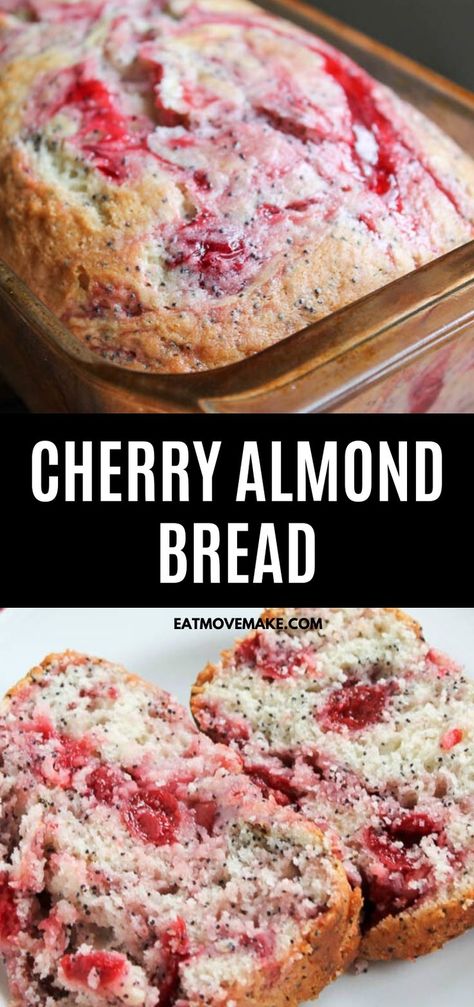 Almond Cherry Bread Recipe, Cherry Pie Filling Bread Recipe, Cherry Pie Filling Quick Bread, Bread Recipes Fruit, Cherry Almond Quick Bread, Cherry Pie Bread, Cherry Quick Bread Recipes, Best Quick Breads, Fruit Quick Breads