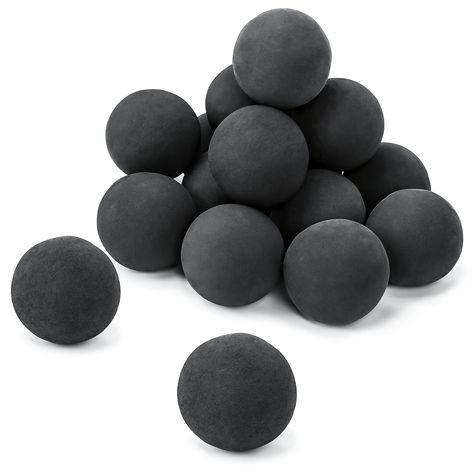 PRICES MAY VARY. ♨【Wide Range of Use】- They can be used in indoor or outdoor fireplaces that use propane gas, natural gas, or electricity. They are also suitable for fire pits, fire tables, fire bowls or landscape home decor. Each package contains 15 black ceramic fireballs with a diameter of 3 inches. ♨ 【Size Note】- The fire pit of the scene in the picture is within 19 inches in diameter, and the diameter of the 3-inch fireball is also 7.62 centimeters, so if you are looking for a large and ful Ceramic Fire Balls, Fireplace Round, Fire Pit Ball, Fire Tables, Propane Fireplace, Outdoor Fireplaces, Stone Fire Pit, Fire And Stone, Outdoor Living Patio