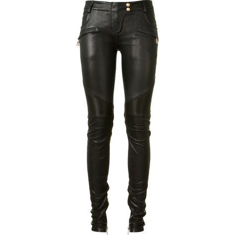 Balmain Black Stretch Leather Biker Pants ($1,275) ❤ liked on Polyvore featuring pants, bottoms, jeans, trousers, genuine leather pants, balmain, leather pants, stretchy leather pants and zip pants Balmain Pants, Venus Fashion, Bike Pants, Biker Pants, Zipper Pants, Black Leather Pants, Stretchy Pants, Leather Trousers, Black Trousers