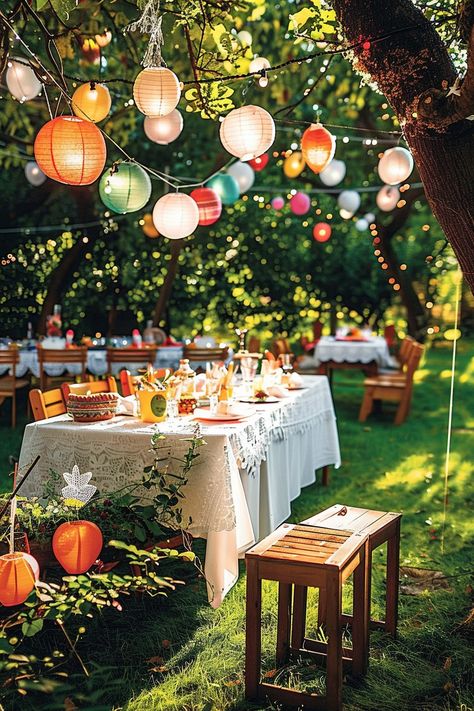 Garden Party Decorations: Elegant and Festive Ideas - Quiet Minimal Engagement Garden Party Decorations, Garden Party Small Wedding, Garden Party Autumn, Garden Cocktail Party Decorations, Backyard Spring Party, Autumn Garden Party Wedding, French Garden Party Ideas, Garden Themed Engagement Party, Fall Garden Party Ideas