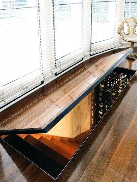 Top 50 Best Hidden Door Ideas - Secret Room Entrance Designs Dold Dörr, Home Engineering, Basement Doors, Trap Door, Wine Cellar Design, Kitchen Interiors, Cellar Design, Hidden Rooms, Secret Door