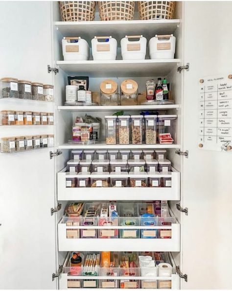 Narrow Pantry, Tiny Pantry, No Pantry Solutions, 2022 Kitchen, Deep Pantry, Pantry Inspiration, Small Pantry Organization, Pantry Drawers, Organized Pantry