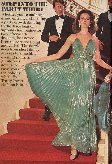 Retro Party Dress 70s, 1970s Evening Wear, 70s Disco Photography, 70s Holiday Fashion, 1970s Red Carpet Fashion, 1970s Formal Fashion, 1970s Dresses Disco, 70s Red Carpet Fashion, 70s Evening Dress