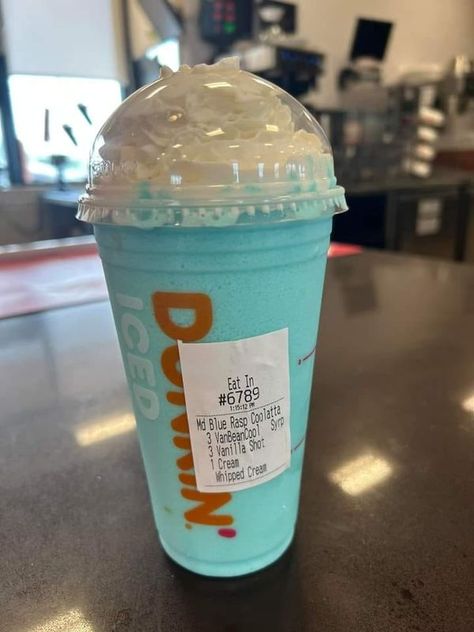 Dunkin' | So I wanted to try the new trend for this homemade cotton candy coolatta | Facebook Cotton Candy Refresher, Homemade Cotton Candy, Preschool Bulletin Boards, Dunkin Donuts Coffee, Blue Raspberry, New Trend, Newest Trends, Good Eats, Whipped Cream