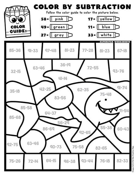 Free Color by Number printables for kids. We've created a huge variety of free color by number coloring pages and worksheets featuring fun holidays like Christmas, Halloween, Thanksgiving, and more. We've got fun seasonal Color-By-Number Activity pages for Fall, Winter, Spring, and Summer, as well as popular themes like Unicorns and Dinosaurs. Color By Subtraction, Division Color By Number Free, Second Grade Math Worksheets Free Printables, Color By Number Math, Color By Number Printable Free Difficult, Color By Number Printable Free, Free Printable Multiplication Worksheets, Early Education Classroom, Christmas Color By Number