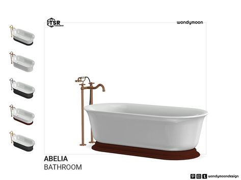 The Sims Resource - Abelia Bathtub Sims 4 Bathtub Cc, Sims 4 Bathtub, The Sims 4 Bathroom, Sims Build Cc, Sims 4 Bathroom, Indochine Style, Modern Bathtub, Best Bathtubs, Steel Bath