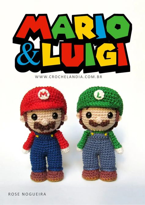 Mario-and-Luigi.pdf Anime Crochet, Mario Crochet, Mario And Luigi, Crochet Keychain, Crochet Home, Nanny, Crochet Doll, Crochet Ideas, Super Mario