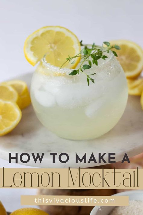 Lemon Mocktail Recipes, Lemon Drop Mocktail Recipe, Lemon Drop Mocktails, Club Soda Mocktail, Lemon Mocktail Non Alcoholic, Sour Mocktail Recipe, Club Soda Drinks Non Alcoholic, Wedding Mocktails Non Alcoholic, Lemonade Mocktails Non Alcoholic