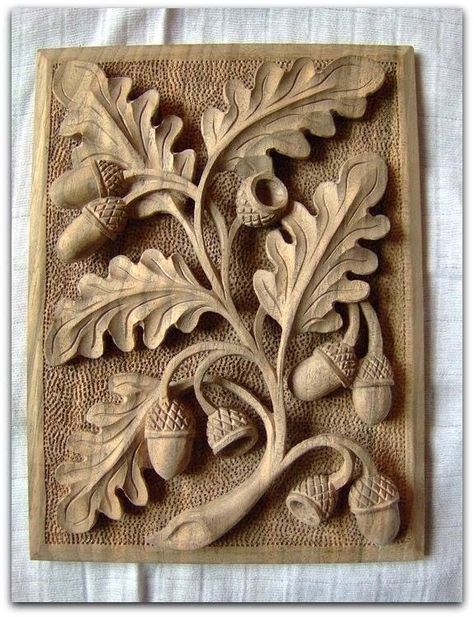 Wood carvings on Pinterest | Woodcarving, Wood Sculpture and Carving Oak Leaf Wood Carving, Leaf Wood Carving, Wood Relief Carving, Relief Wood Carving, 3d Wood Carving, Tre Kunst, Leaf Carving, Simple Wood Carving, Dremel Carving