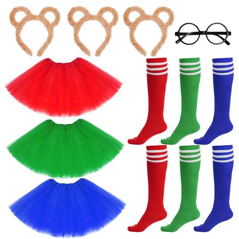 PRICES MAY VARY. Plastic What you get: you will receive 3 pieces chipmunk ears headband, 1 piece black frame glasses,3 pairs striped knee tube sock and 3 tutu skirt. enough quantity to meet you and your family or friends for cosplay needs Cute chipmunk Costume Set: the casual socks and skirts have green, red and blue colors, eye-catching and stylish, easy to match with various wearing,headband and frame glasses are add more cute for this outfit Material: this chipmunk headband is made of solid i Costumes For 3, Three Person Halloween Costume, Alvin And The Chipmunks Halloween, The Chipmunks Costume, Alvin And The Chipmunks Costume, Chipmunk Costume, Chipmunks Costume, Adults Halloween Party, 3 People Halloween Costumes