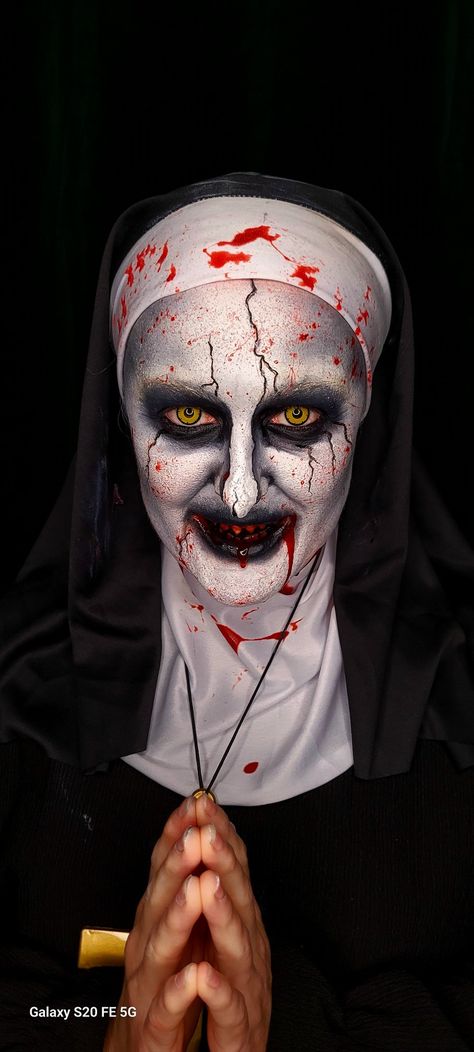 My latest look for halloween .I hope you like it .For more ideas go insta Maggie.makeup Nun Halloween, The Nun, Halloween Makeup, Halloween, Makeup, Make Up, Bodypainting, Halloween Make Up