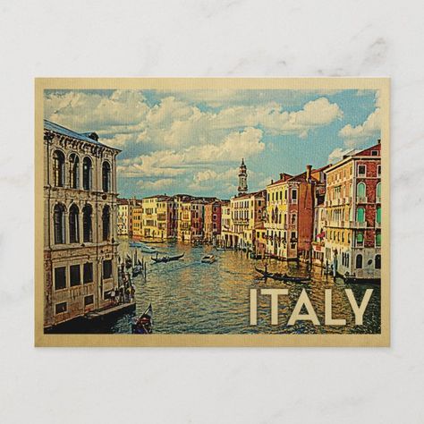 Italy Venice Postcard Vintage Travel Endeavour Morse, Vintage Postcards Travel, Postcard Vintage, Italy Gift, Travel Ads, Scenic Travel, Italy Venice, Travel Postcard, Vintage Travel Trailers