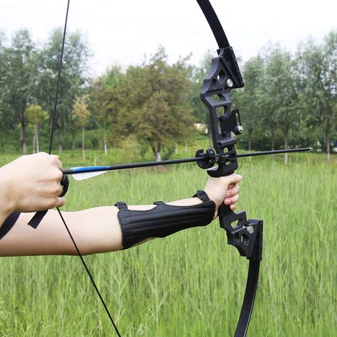 Cool Bows Archery, Bow And Arrow Hunting, Metal Bow And Arrow, Black Bow And Arrow Fantasy, Hunting Bow And Arrow, Modern Bow And Arrow, Cool Bow And Arrow, Holding Bow And Arrow Reference, Bow And Arrow Aesthetic