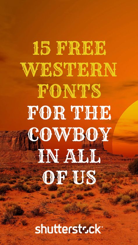 Looking for FREE western #fonts? Don't worry, we've got you covered 😉 Cowboy Fonts Free, Free Western Fonts For Cricut, Western Writing Font, Western Fonts Free Wild West, Free Rustic Fonts, Western Fonts Alphabet, Country Fonts Alphabet, Old Western Font, Cowboy Font Alphabet