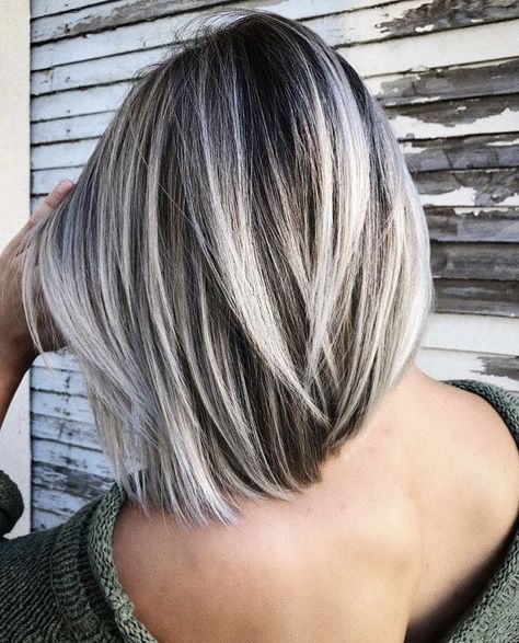 White Hair Highlights, Blonde Highlights Short Hair, Silver Hair Highlights, Grey Blonde Hair, Summer Hair Highlights For Brunettes, Short Hair Highlights, Grey Hair Transformation, Highlights For Brunettes, Summer Hair Highlights