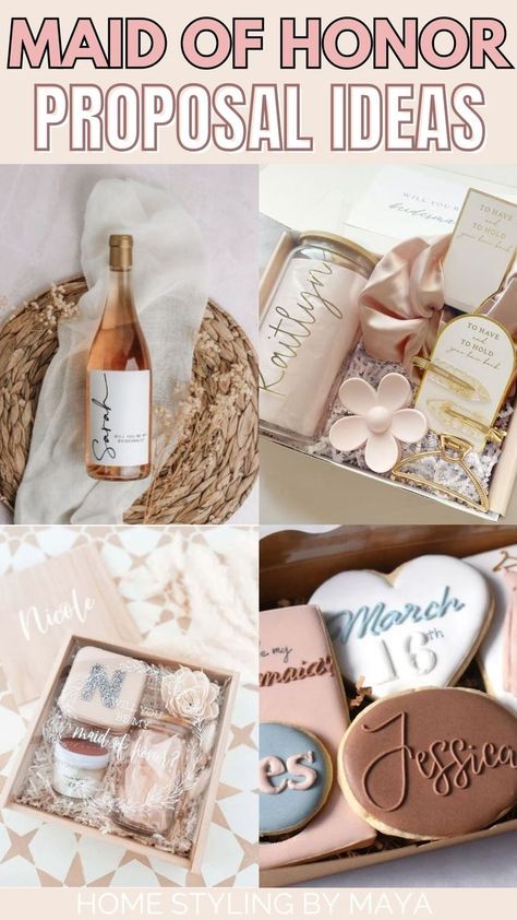 maid of honor proposal ideas, maid of honor proposal gifts Maid Of Honor Proposal Ideas, Gift Boxes Ideas, Proposal Ideas Unique, Unique Bridesmaid Proposal Ideas, Sarah Nicole, Boxes Ideas, Unique Proposals, Made Of Honor, Proposal Boxes