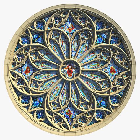 Gothic Rose Window, Architecture Antique, Gothic Windows, Gothic Pattern, Stained Glass Church, Rose Window, Round Window, Gothic Cathedrals, Gothic Rose