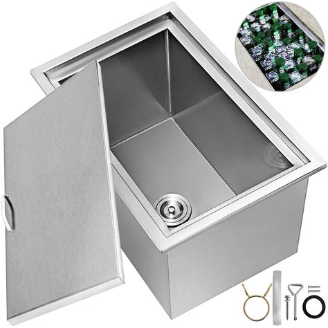 Cold Wine, Ice Bin, Ice Chest Cooler, Sinks Kitchen Stainless, Outdoor Sinks, Ice Cooler, Ice Chest, Bottle Stand, Drain Pipe