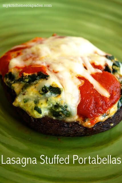 Lasagna Stuffed Portabella Mushrooms Stuff Mushrooms, Portobello Recipes, Stuffed Portabella, Portabella Mushrooms Recipes, Mushrooms Recipes, Spinach Parmesan, Portabella Mushroom, Ricotta Spinach, Portabella Mushrooms