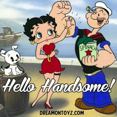 Betty Boop and Popeye Betty Boop Costume, Fleischer Studios, Popeye Cartoon, Popeye And Olive, Betty Boop Classic, Betty Boop Quotes, Popeye The Sailor Man, Damian Priest, Greetings Images