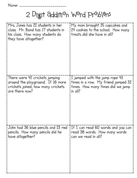 Maths Worksheets Grade 2 Word Problems, Grade 2 Maths, Problem Solving Worksheet, Teaching Worksheets, Double Digit Addition, Addition Words, Multiplication Word Problems, Worksheet Kindergarten, Division Word Problems