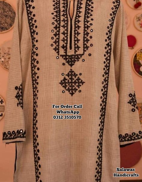 𝗘𝗺𝗯𝗿𝗼𝗶𝗱𝗲𝗿𝗲𝗱 𝗦𝗵𝗶𝗿𝘁𝘀 𝗶𝗻 𝗣𝗮𝗸𝗶𝘀𝘁𝗮𝗻 Sindi Work Embroidery Designs, Hand Embroidery Shirt Design, Karhai Designs For Women, Sindhi Embroidery Designs For Kurtis, Long Kurti Patterns, Sindhi Embroidery, Peacock Embroidery Designs, Kutch Work Designs, Embroidery Store