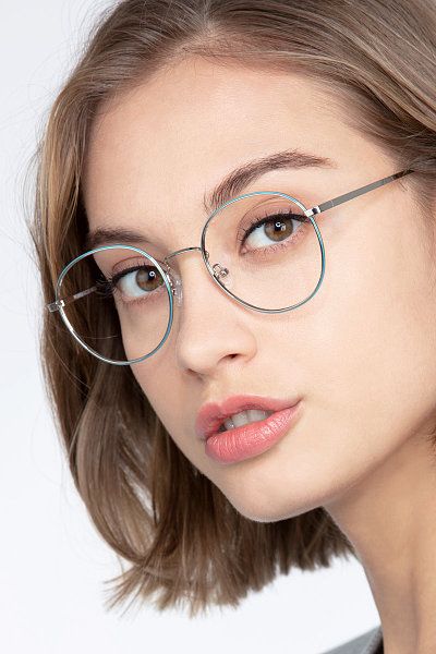 Metal Eyeglasses, Round Frames, Designer Glasses, Square Glasses, Girls With Glasses, Cat Eye Glasses, Blue Lenses, Glasses Online, Prescription Eyeglasses