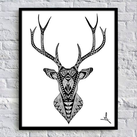 Deer Zentangle, Zentangle Animals Art, Ash Art, Animal Mandala, Forest Tattoo, Zentangle Mandala, Artful Ashes, Glitter Wall Art, Zentangle Artwork