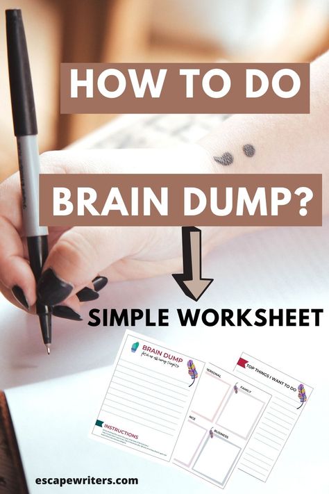 Brain Dumping, Goal In Life, Just Deal With It, Declutter Your Mind, How To Declutter, Productive Things To Do, Writing Therapy, Better Person, Positive Habits