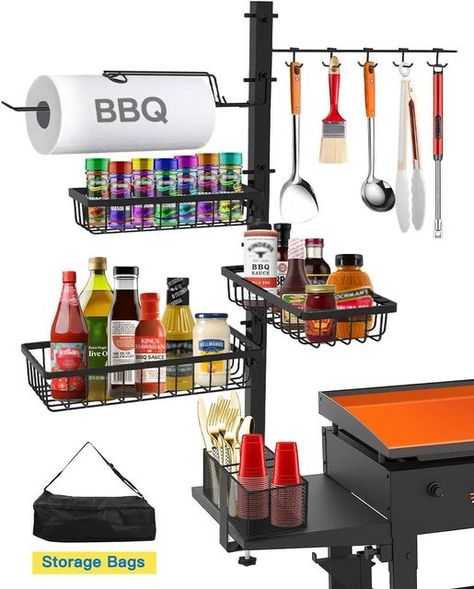 Grill Caddy, Griddle Accessories, Condiment Caddy, Grill Rack, Accessories Organizer, Barbeque Grill, Blackstone Griddle, Barbecue Tools, Stainless Steel Grill