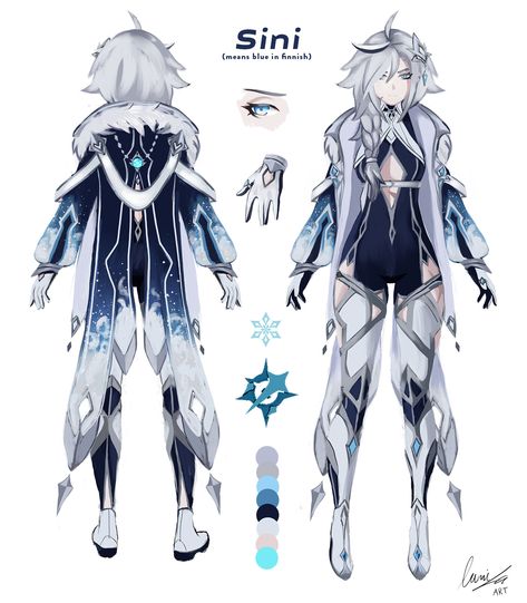 Genshin Impact Oc Outfit Ideas Hydro, Genshin Impact Outfit Ideas Oc Male, Genshin Impact Clothing Ideas, Character Designs Female, Genshin Oc Ideas Outfit, Genshin Impact Inspired Outfits, Genshin Impact Oc Outfit Ideas, Genshin Impact Character Design, Ice Character Design