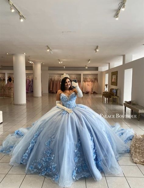 Quinceanera Dresses Baby Blue Elegant, Dusty Blue 15 Dresses, Qinsenara Dresses Blue, Grey Blue Quinceanera Dress, Big Blue Quinceanera Dresses, Pastel Blue Quince Dress, Light Blue 15 Dresses, French Blue Quince Dress, Cinderella 15 Dress