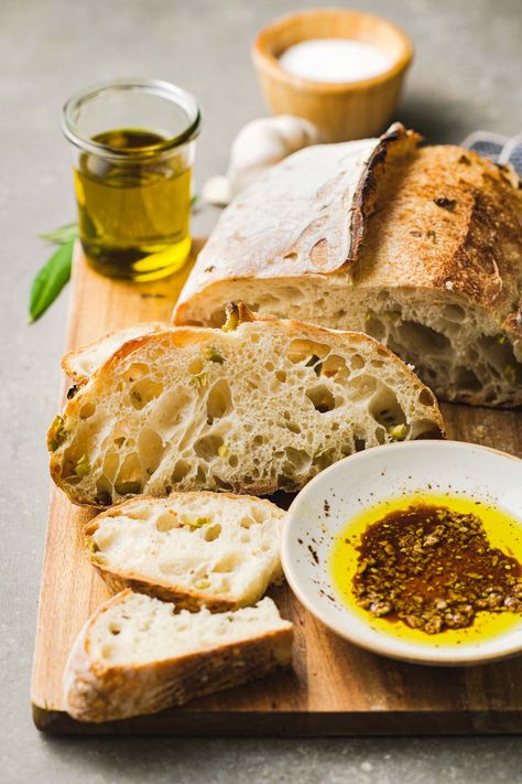 Olive Bread Recipe, Olive Loaf, Olive Magazine, Sourdough Recipe, Swirl Bread, Olive Bread, Sourdough Pizza, Cinnamon Raisin, Bread Serving