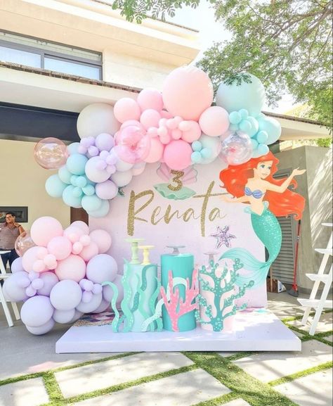 Little Mermaid Birthday Party, Ariel Birthday Party, Ariel Party, Mermaid Balloons, Mermaid Birthday Party Decorations, Mermaid Theme Birthday Party, Ariel Birthday, Mermaid Party Decorations, Mermaid Theme Party