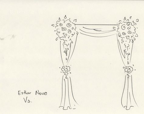 #floralsketch #floralarch #chuppah #weddingarch Flower Arch Drawing, Wedding Arch Illustration, Wedding Sketch, Jewish Wedding Invitations, Chinese Wedding Decor, Floral Arches, Wedding Chuppah, Flower Shop Design, Wedding Alters