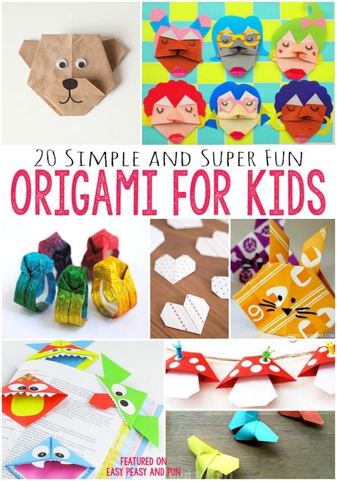 20 Cute and Easy Origami for Kids - Easy Peasy and Fun Fun Origami, Origami For Kids, Easy Origami For Kids, Tutorial Origami, Kids Origami, Cute Origami, Useful Origami, Easy Origami, Paper Plate Crafts