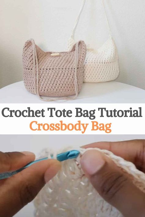 Crochet Tote Bag Tutorial - Crossbody Bag Cross Body Bag Pattern Free, Crossbody Bag Tutorial, Yarn Tutorials, Cross Body Bag Pattern, Tote Bag Pattern Free, Crochet Beach Bags, Crossbody Bag Pattern, Crochet Purse Pattern Free, Tote Bag Tutorial