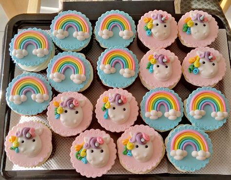 Unicorn and rainbow cupcakes Rainbow Unicorn Cupcakes Ideas, Unicorn Birthday Party Cake Rainbow Cupcakes, Pastel Rainbow Cupcakes Ideas, Unicorn Rainbow Cupcakes, Unicorn Cupcakes Ideas, Rainbow Cupcakes Ideas, Rainbow Birthday Cupcakes, Unicorn Birthday Cupcakes, Pastel Rainbow Cupcakes