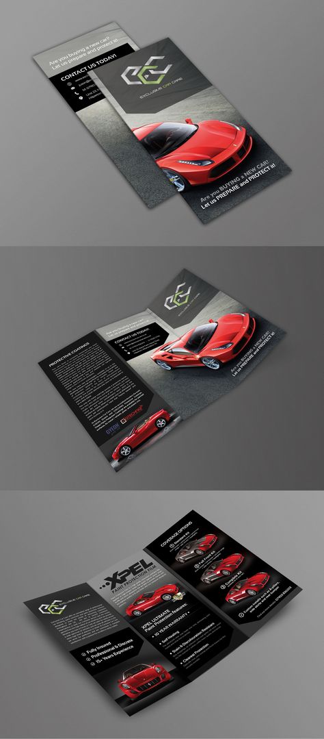 Exclusive Car Care | Brochure Design Car Catalog Design, Car Brochure Design, Car Flyer Design, Leaflet Design Template, Folder Design Inspiration, Flyer Car, Car Advertising Design, Creative Advertising Photography, Brochure Design Creative