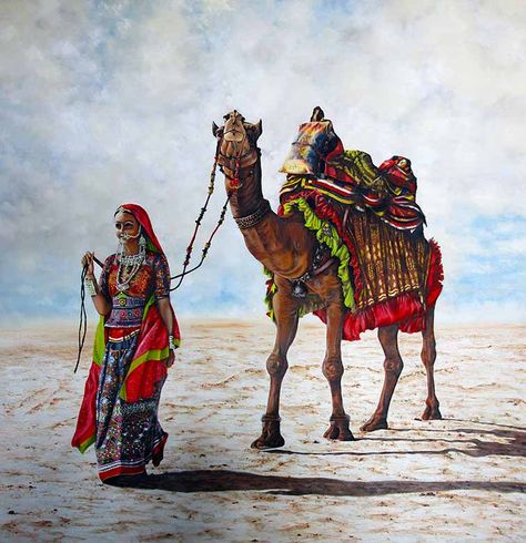 Rajasthan Images, Kutch Photography Travel, Rogan Art Kutch, Rajasthan Desert, Great Rann Of Kutch, Camel Painting, Tafsir Coran, Rann Of Kutch, Rajasthani Painting