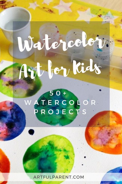 Watercolor Art Projects, Watercolor Art For Kids, Watercolor Resist, Drawing Videos For Kids, Children Activities, Watercolor Tutorial, Art Teaching, Kids Watercolor, Watercolor Lessons