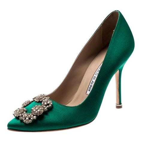 Manolo Blahnik Heels Green, Green Manolo Blahnik Shoes, Green Manolo Blahnik, Green Shoes Heels, Manolo Blahnik Green, Zanotti Heels, Manolo Blahnik Sandals, Green Pumps, Manolo Blahnik Hangisi