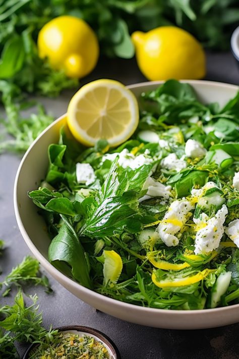 For a burst of spring flavors, try this herb-packed salad featuring your homegrown greens and herbs: Ingredients: ✅Freshly harvested garden herbs (basil, cilantro, mint, parsley, and dill) ✅Baby spinach, arugula ✅Green onions ✅Optional: crumbled goat cheese ✅Lemon dressing (recipe below) Lemon Dressing: ✔️3 tbsp extra-virgin olive oil ✔️Zest and juice of one lemon ✔️1 clove minced garlic ✔️Salt and pepper to taste  Read Instructions on our Instagram Lemon Dressing Recipe, Salad With Lemon Dressing, Fresh Herb Salad, Tomato Avocado Salad, Crumbled Goat Cheese, Spring Flavors, Packed Salad, Cucumber Tomato Avocado Salad, Refreshing Recipes