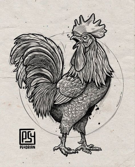 Rooster Tattoo Song Rooster Tattoo Ideas, Tattoo Song, Chicken Tattoo, Rooster Tattoo, Engraving Tattoo, Arte Doodle, Logo Game, Landscape Tattoo, Aztec Tattoo